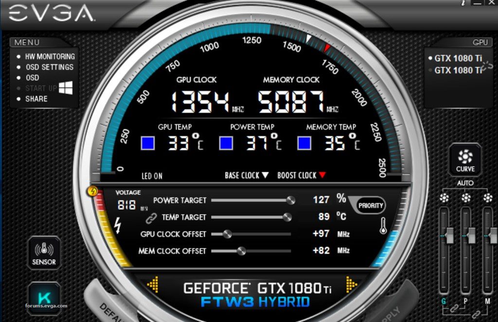1080 Ti Ftw3 Hybrid Clock Speeds